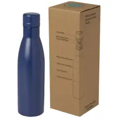 Vasa butelka ze stali nierdzwenej z recyklingu z miedzianą izolacją próżniową o pojemności 500 ml posiadająca certyfikat RCS kolor niebieski