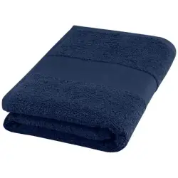 Charlotte bawełniany ręcznik kąpielowy o gramaturze 450 g/m² i wymiarach 50 x 100 cm - niebieski