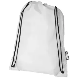 Plecak Oriole ze sznurkiem ściągającym z recyklowanego plastiku PET kolor biały