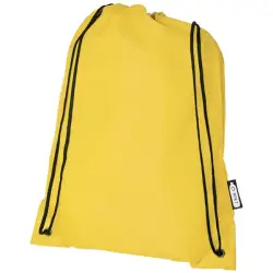 Plecak Oriole ze sznurkiem ściągającym z recyklowanego plastiku PET - żółty