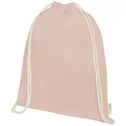 Orissa plecak ściągany sznurkiem z bawełny organicznej z certyfikatem GOTS o gramaturze 100 g/m² - różowy