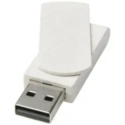 Pamięć USB Rotate o pojemności 8GB ze słomy pszenicznej - kolor biały