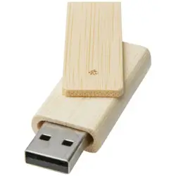 Pamięć USB Rotate o pojemności 4GB wykonana z bambusa - kolor biały
