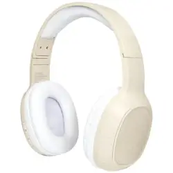 Riff słuchawki Bluetooth® z mikrofonem ze słomy pszenicznej - biały