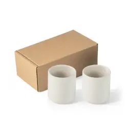 Zestaw ceramicznych kubków kolor biały