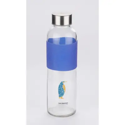Niebieska butelka szklana GLASSI 520 ml