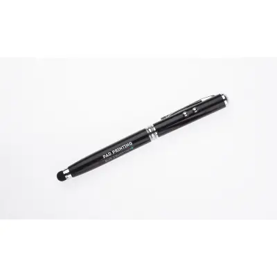 Długopis touch QUATRO z latarką i wskaźnikiem laserowym czarny