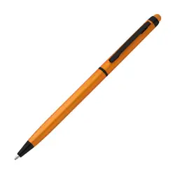 Długopis metalowy z końcówką do ekranów dotykowych - kolor pomarańczowy