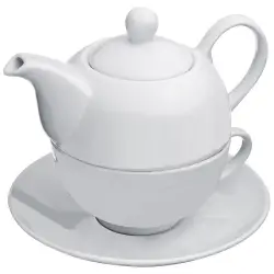 Czajnik i filiżanka do herbaty - kolor biały