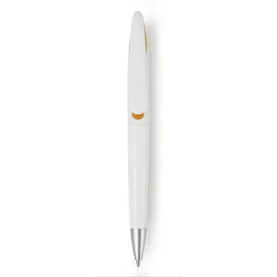 Pomarańczowy długopis z klipem w kształcie łabędzia