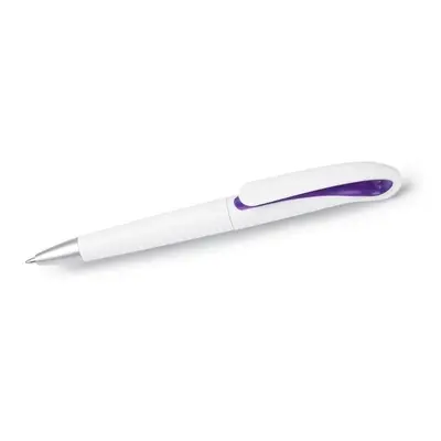 Fioletowy długopis z klipem w kształcie łabędzia