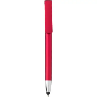 Długopis touch pen stojak na telefon - czerwony