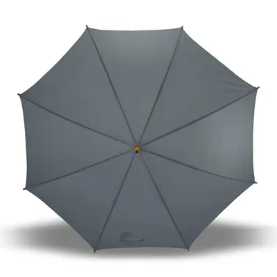 Szary automatyczny parasol z drewnianą rączką