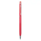Długopis z gumową końcówką - czerwony