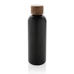 Butelka termiczna 500 ml Wood stal nierdzewna z recyklingu kolor czarny