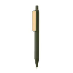 Długopis z bambusowym klipem, RABS kolor zielony