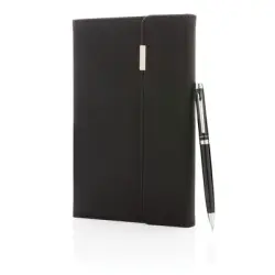 Notatnik A5 z długopisem Swiss Peak - kolor czarny