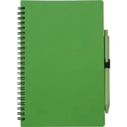 Notatnik ok. A5 ze słomy pszenicznej z długopisem kolor zielony