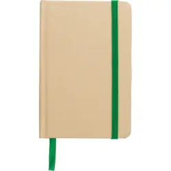 Notatnik A6 z papieru kraftowego z recyklingu, twarda okładka - kolor limonkowy