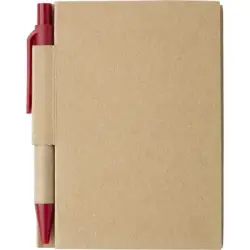 Notes / notatnik w linie z długopisem - czerwony