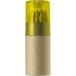 Zestaw kredek- temperówka - kolor żółty