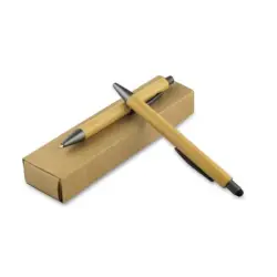Zestaw piśmienny, bambusowy długopis touch pen i ołówek mechaniczny kolor drewno