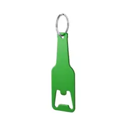 Brelok do kluczy, otwieracz do butelek "butelka" - kolor zielony