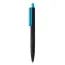 Czarny długopis X3 z niebieskim klipem