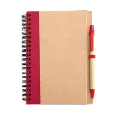Sonora Plus - Notes z długopisem - Kolor czerwony