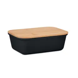 Lunchbox z bambusową pokrywką THRUSDAY - kolor czarny