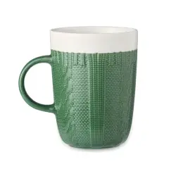 Kubek ceramiczny 310 ml - KNITTY - kolor zielony