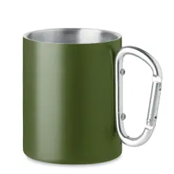 Metalowy dwuścienny kubek300ml kolor zielony