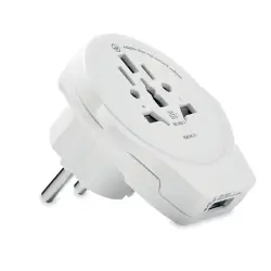 Adapter z USB World to Europe kolor biały