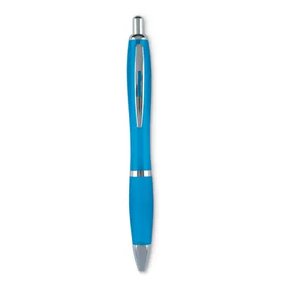 Długopis z miękkim uchwytem Riocolour - kolor turkusowy