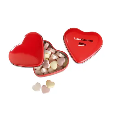 Lovemint - Cukierki w pudełku serce - Kolor czerwony