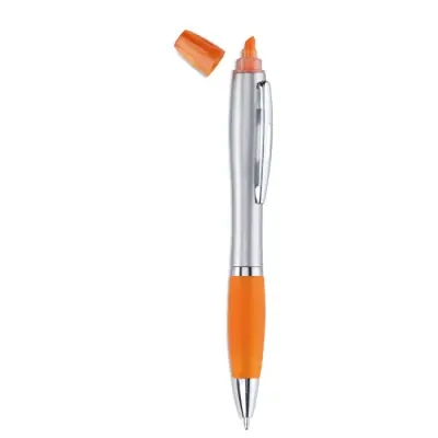 Rio Duo - 2w1 długopis i zakreślacz - Kolor pomarańczowy