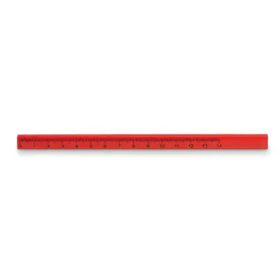 Maderos - Ołówek stolarski z linijką - Kolor czerwony