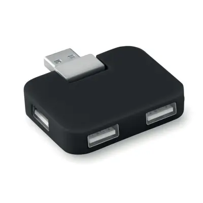 Square - Hub USB 4 porty - Kolor czarny