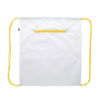 Personalizowany worek ze sznurkami CreaDraw Zip RPET - kolor żółty