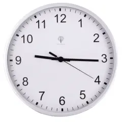 Zegar ścienny URANUS sterowany radiowo, biały, srebrny