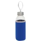 Szklana butelka TAKE WELL - kolor niebieski/transparentny