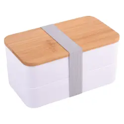 Lunch box DOUBLE LEVEL, biały