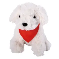 Pluszowy pies BENNI, biały, czerwony