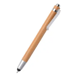 Długopis TOUCH BAMBOO - kolor brązowy/srebrny