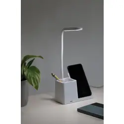 Lampa biurkowa ze stacją ładującą LIGHT & CHARGE - kolor biały