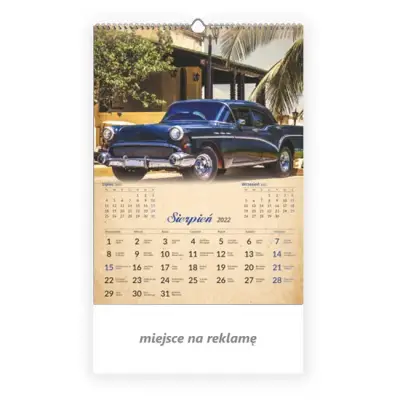 kalendarz z samochodami
