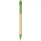 Długopis Berk z kartonu z recyklingu i plastiku kukurydzianego kolor zielony