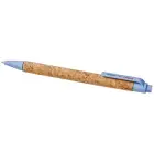 Długopis Midar z korka i słomy pszennej kolor piasek pustyni i jasny niebieski