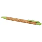 Długopis Midar z korka i słomy pszennej kolor piasek pustyni i jasny zielony