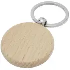 Okrągły brelok do kluczy Giovanni z drewna bukowego - kolor piasek pustyni